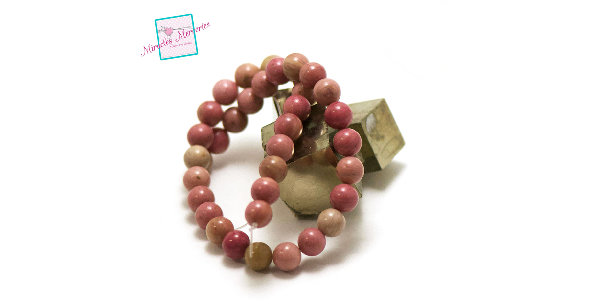fil de 39 cm 39 perles d'agate crazy lace ronde 10 mm - Perle pierres
